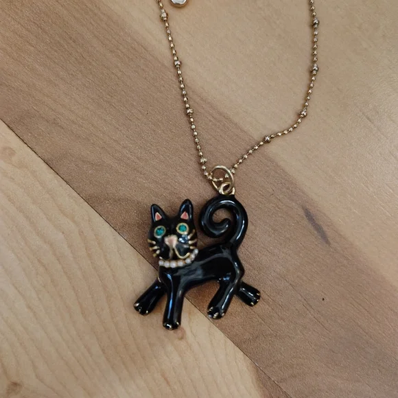 Betsey Johnson Kool Cat Layered Necklace - Picture 2 of 4